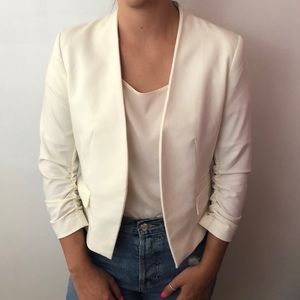 White Cropped Blazer